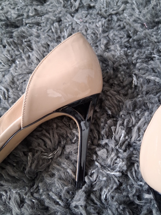 Pointed Toe Nude Patent Pumps - Women Shoes